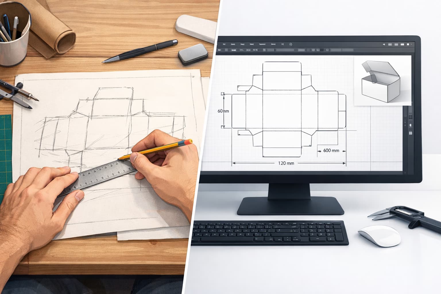 Manual CAD Drawing vs. Automated Dieline Generation: Why Packaging Designers Choose Tools Like Carton Maker